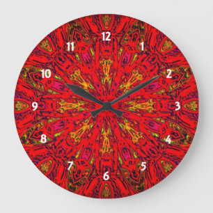 FIRE Element Kaleido Pattern Große Wanduhr