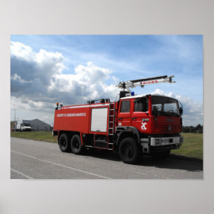 Fire engine at Cherbourg airport France Poster
