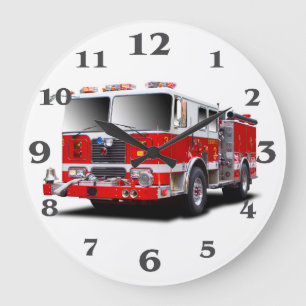 Fire Engine for Round-Large-Wall-Clock Große Wanduhr