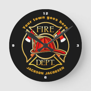 Fire Fighter Helmet        Runde Wanduhr