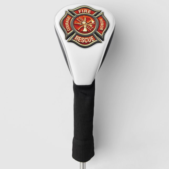 Fire Fighter Maltese Cross Golf Club Driver Cover Headcover (Vorderseite)
