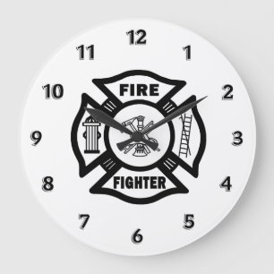 Fire Fighter Maltese Logo Große Wanduhr