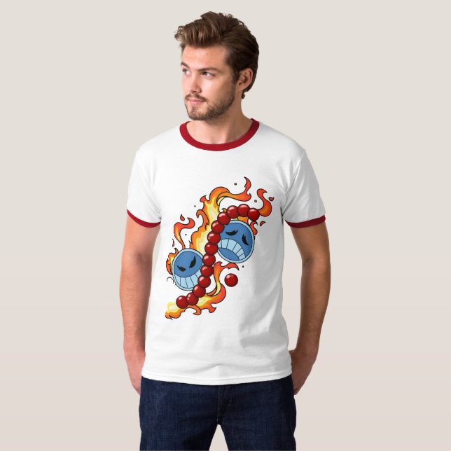 Fire Fist Pirate T-Shirt – Flame Anime Streetwear (Vorne ganz)