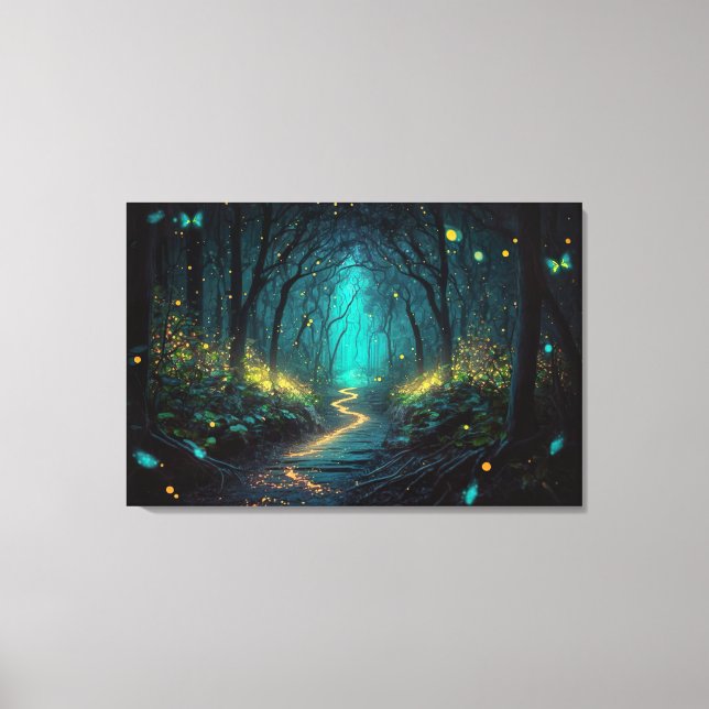 Fire Forest Beautiful und Magical Canvas Print Leinwanddruck (Vorderseite)