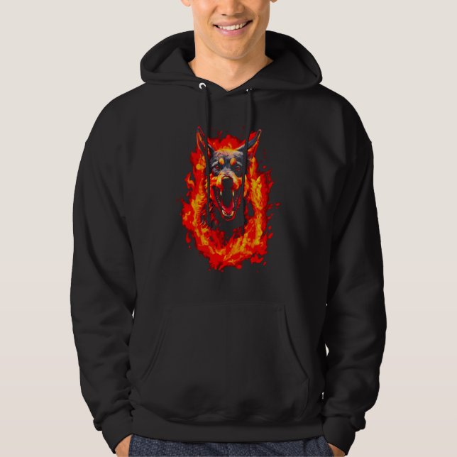 Fire German Shepherd Dog Hoodie (Vorderseite)