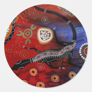 Fire Goanna Dreaming Runder Aufkleber