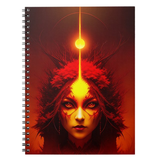 Fire Goddess Fantasy Art Notizblock (Vorderseite)