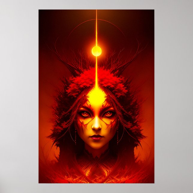 Fire Goddess Fantasy Art Poster (Vorne)