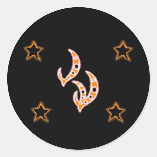 FIRE GODRUNE Stars Runder Aufkleber (Vorderseite)