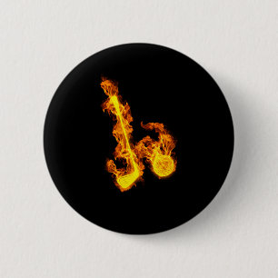Fire Golf Flames Golf Ball Golfer Button