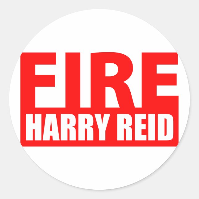 Fire Harry Reid Runder Aufkleber (Vorderseite)