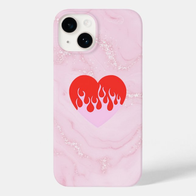 Fire Heart Case-Mate iPhone Hülle (Rückseite)