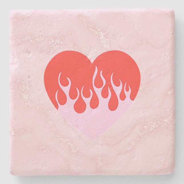 Fire Heart Steinuntersetzer (Vorderseite)