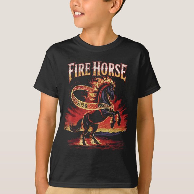 Fire Horse 2026 Zodiac Art Chinese New Year  T-Shirt (Vorderseite)