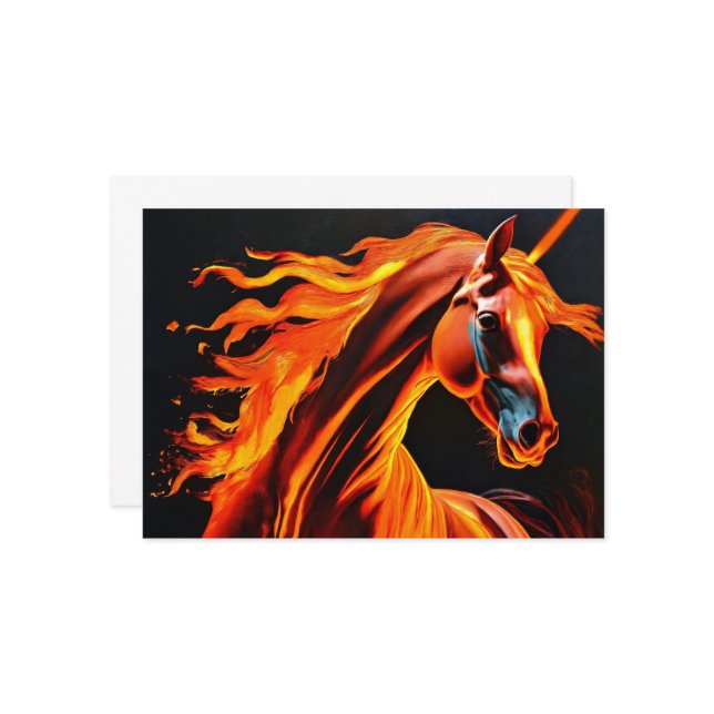 fire horse, horse, animals, flame, fire einladung (Vorderseite/Rückseite Beispiel)