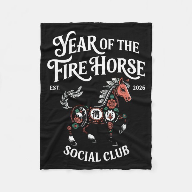 Fire Horse Social Club 2026 Lunar New Year  Fleecedecke (Vorderseite)