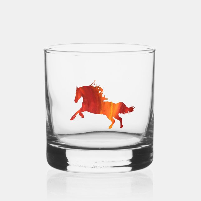 Fire horse Sticker Whiskyglas (Vorderseite)