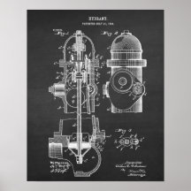 Fire Hydrant Blueprint Patent Art Nr. 6