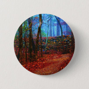 Fire & Ice Forest Oil Painting Geschenke Bekleidun Button