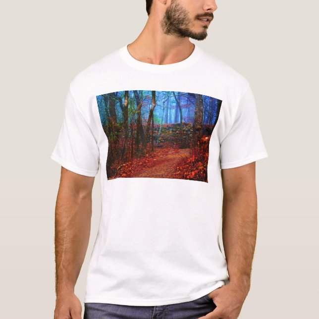 Fire & Ice Forest Oil Painting Geschenke Bekleidun T-Shirt (Vorderseite)