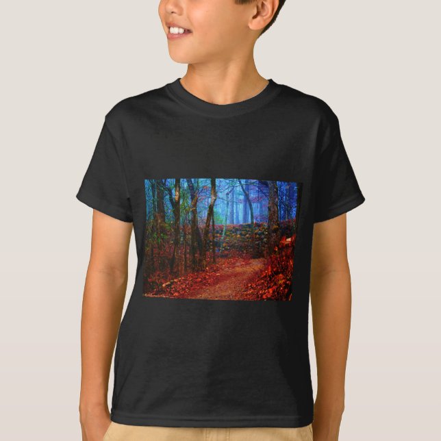 Fire & Ice Forest Oil Painting Geschenke Bekleidun T-Shirt (Vorderseite)