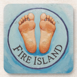 Fire Island barefoot & fancy free! Funny host gift Getränkeuntersetzer
