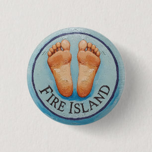Fire Island barfuß und frei Funny flair NY Button