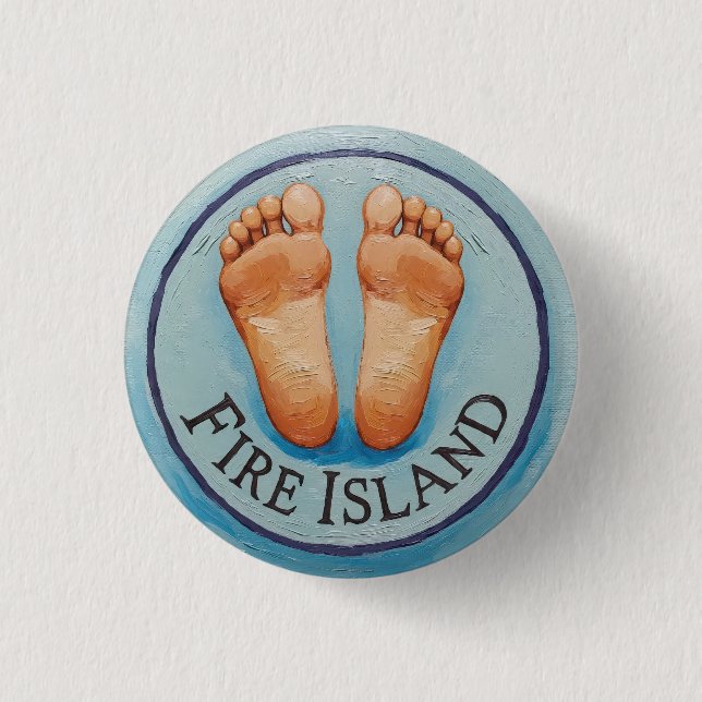 Fire Island barfuß und frei Funny flair NY Button (Vorderseite)