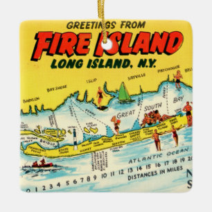 Fire Island Bunte Kartenverzierung Keramikornament