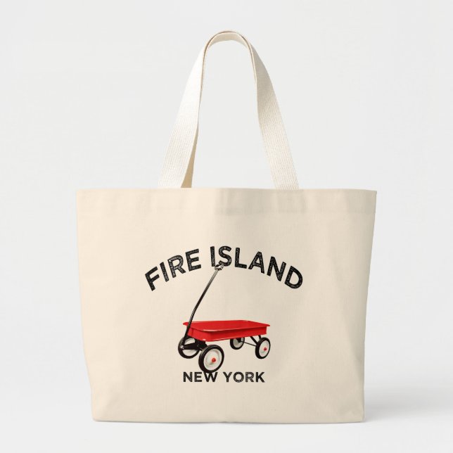 Fire Island große Version Roter Wagen Long Island  Jumbo Stoffbeutel (Vorne)