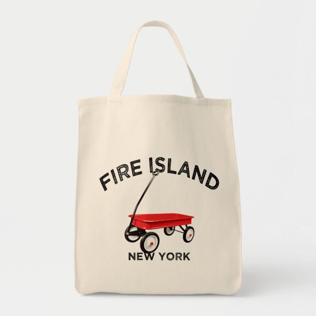 Fire Island große Version Roter Wagen Long Island  Tragetasche (Vorne)