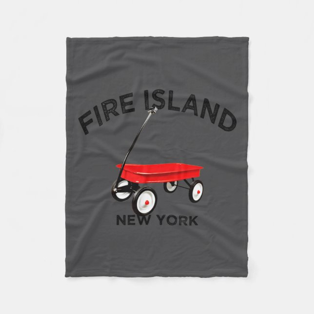Fire Island Large Version Red Wagon Long Island Ny Fleecedecke (Vorderseite)