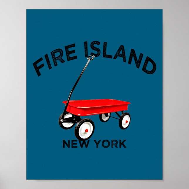 Fire Island Large Version Red Wagon Long Island Ny Poster (Vorne)
