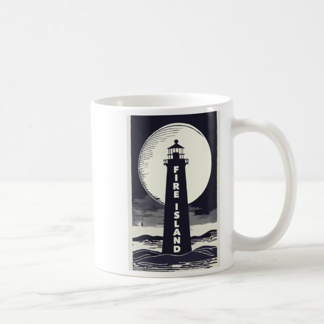 Fire Island Lighthouse New York Moon  Kaffeetasse (Rechts)