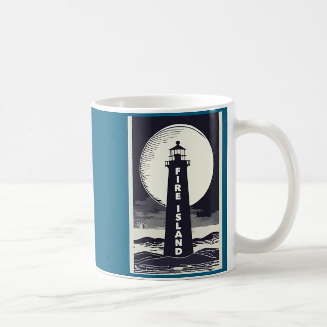 Fire Island Lighthouse New York Moon  Kaffeetasse (Rechts)