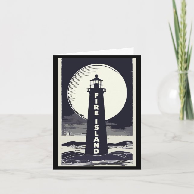 Fire Island Lighthouse New York Moon  Karte (Vorderseite)
