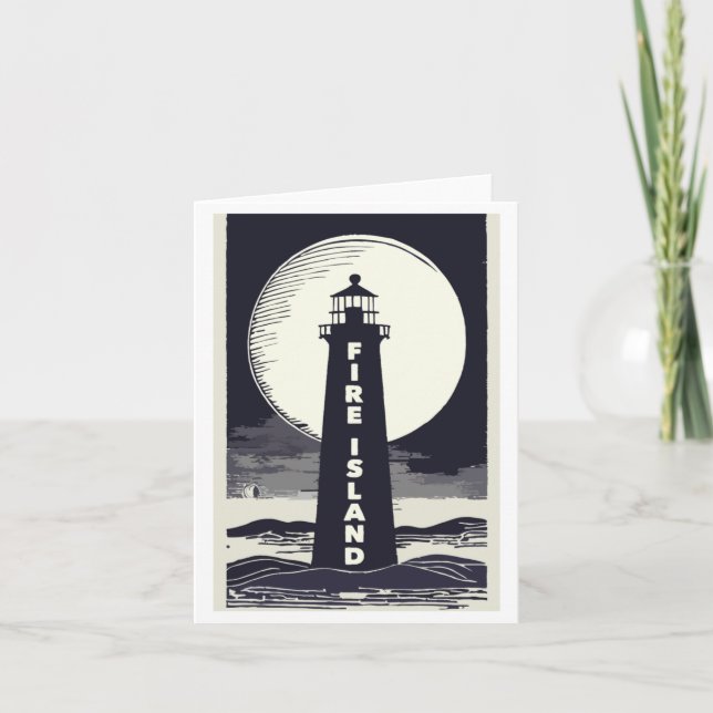 Fire Island Lighthouse New York Moon  Karte (Vorderseite)