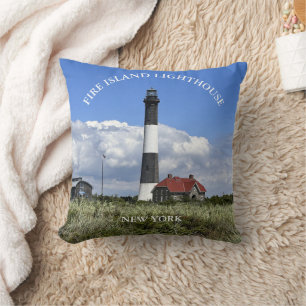 Fire Island Lighthouse New York Round Throw Kissen