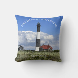 Fire Island Lighthouse New York Round Throw Kissen