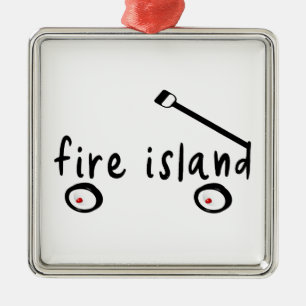 Fire Island Long Island NY Wagen Wort Sommer Urlau Ornament Aus Metall