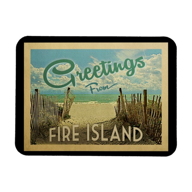 Fire Island Magnet Beach Vintage Reisen (Horizontal)