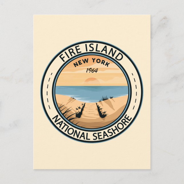 Fire Island National Seashire New York Abzeichen Postkarte (Vorderseite)