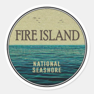 Fire Island National Seashore New York Ocean Birds Runder Aufkleber