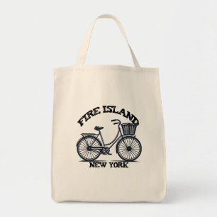 Fire Island New York Blaues Fahrrad Vintage Vibes Tragetasche