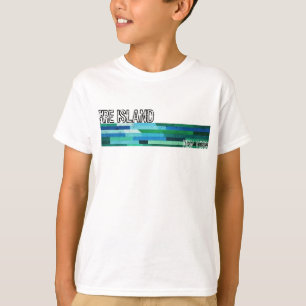 Fire Island NY blaue grüne abstrakte Vintage-Gesta T-Shirt
