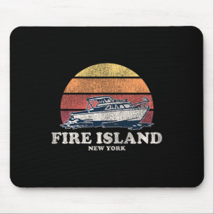 Fire Island Ny Vintage Bootfahren 70er Retro Boot Mousepad