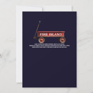 Fire Island retro roter Wagen Strand Sommerferien Einladung