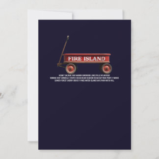 Fire Island retro roter Wagen Strand Sommerferien  Einladung