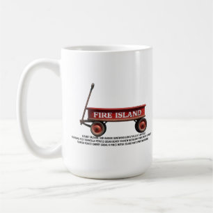 Fire Island retro roter Wagen Strand Sommerferien Kaffeetasse