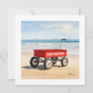 Fire Island roter Wagen Sandstrand LI New York  Karte